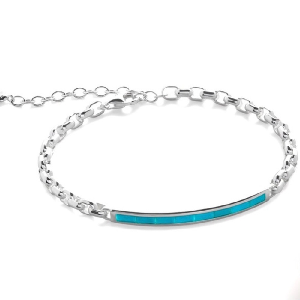 MONICA VINADER Sterling Silver Baguette Bracelet with Turquoise Detail